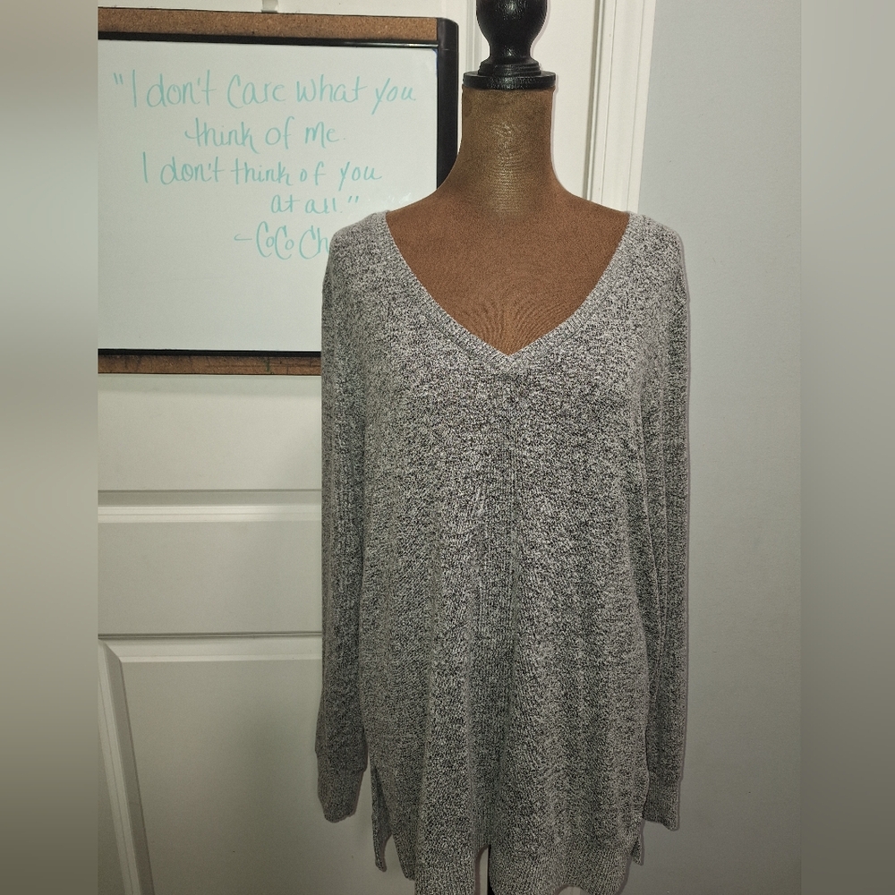 Cozy Gray V-Neck Sweater